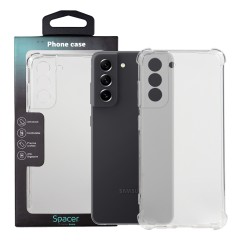 Husa Samsung Galaxy S21 FE Spacer, transparenta, grosime 1.5mm, protectie suplimentara antisoc la colturi, material flexibil TPU