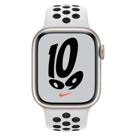 SMARTWATCH Apple Watch Nike S7 GPS, 41mm  Starlight Aluminium Case with Pure Platinum/Black Nike Sport Band "mkn33wb/a" (include