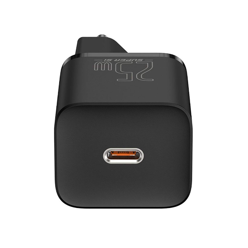 INCARCATOR retea Baseus Super Si, Quick Charge 25W, 1 x USB Type-C 5V/3A, negru "CCSP020101" (timbru verde 0.18 lei) - 693217260