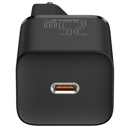 INCARCATOR retea Baseus Super Si, Quick Charge 25W, 1 x USB Type-C 5V/3A, negru "CCSP020101" (timbru verde 0.18 lei) - 693217260