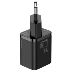 INCARCATOR retea Baseus Super Si, Quick Charge 25W, 1 x USB Type-C 5V/3A, negru "CCSP020101" (timbru verde 0.18 lei) - 693217260