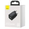 INCARCATOR retea Baseus Super Si, Quick Charge 25W, 1 x USB Type-C 5V/3A, negru "CCSP020101" (timbru verde 0.18 lei) - 693217260