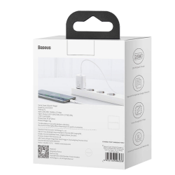 INCARCATOR retea Baseus Super Si, Quick Charge 25W, 1 x USB Type-C 5V/3A, alb "CCSP020102" (timbru verde 0.18 lei) - 69321726037