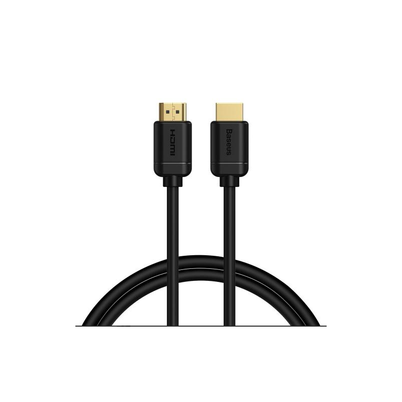 CABLU video Baseus HD Series, HDMI (T) la HDMI (T), rezolutie maxima 4K UHD (3840 x 2160) la 60 Hz, conectori auriti, 1m, negru 