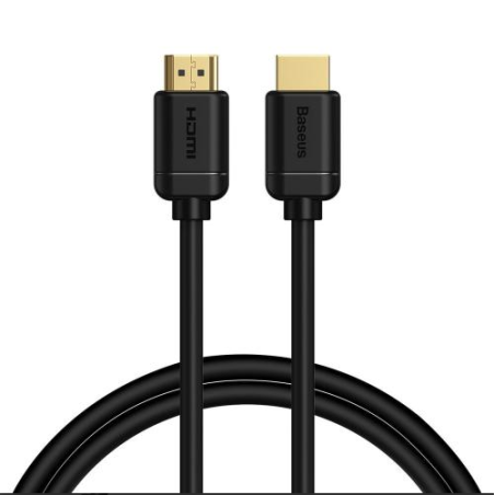 CABLU video Baseus HD Series, HDMI (T) la HDMI (T), rezolutie maxima 4K UHD (3840 x 2160) la 60 Hz, conectori auriti, 1m, negru 