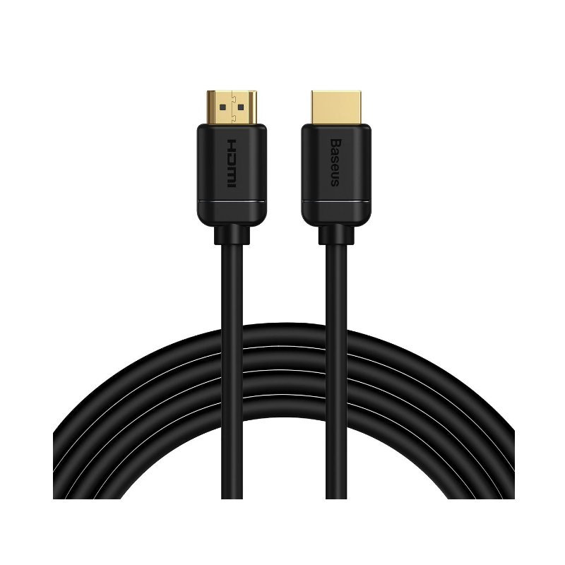 CABLU video Baseus HD Series, HDMI (T) la HDMI (T), rezolutie maxima 4K UHD (3840 x 2160) la 60 Hz, conectori auriti, 3m, negru 