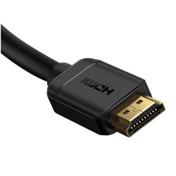 CABLU video Baseus HD Series, HDMI (T) la HDMI (T), rezolutie maxima 4K UHD (3840 x 2160) la 60 Hz, conectori auriti, 3m, negru 