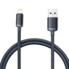 CABLU alimentare si date Baseus Crystal Shine, Fast Charging Data Cable pt. smartphone, USB la Lightning Iphone 2.4A, 1.2m, negr