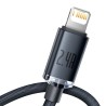 CABLU alimentare si date Baseus Crystal Shine, Fast Charging Data Cable pt. smartphone, USB la Lightning Iphone 2.4A, 1.2m, negr