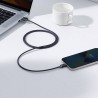 CABLU alimentare si date Baseus Crystal Shine, Fast Charging Data Cable pt. smartphone, USB la Lightning Iphone 2.4A, 1.2m, negr