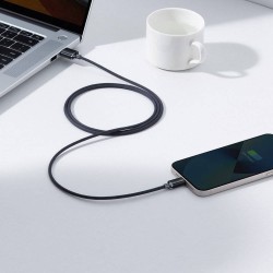 CABLU alimentare si date Baseus Crystal Shine, Fast Charging Data Cable pt. smartphone, USB la Lightning Iphone 2.4A, 1.2m, negr
