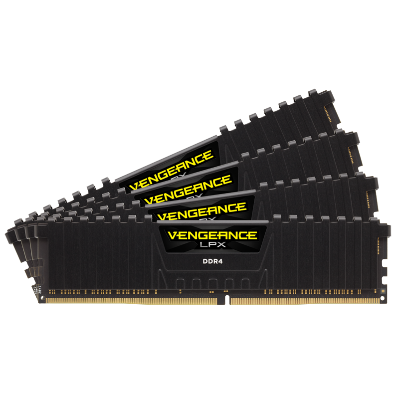 Memorie DDR Corsair DDR4 64 GB, frecventa 2400 MHz, 16 GB x 4 module, radiator, "CMK64GX4M4A2400C14"