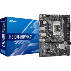 PLACA de BAZA Asrock "H610M-HDV/M.2", skt LGA 1700, mATX, Intel H610, 2 x DDR4, max. 64 GB, 4 x SATA, 1 x M.2, 7.1, "H610M-HDV/M