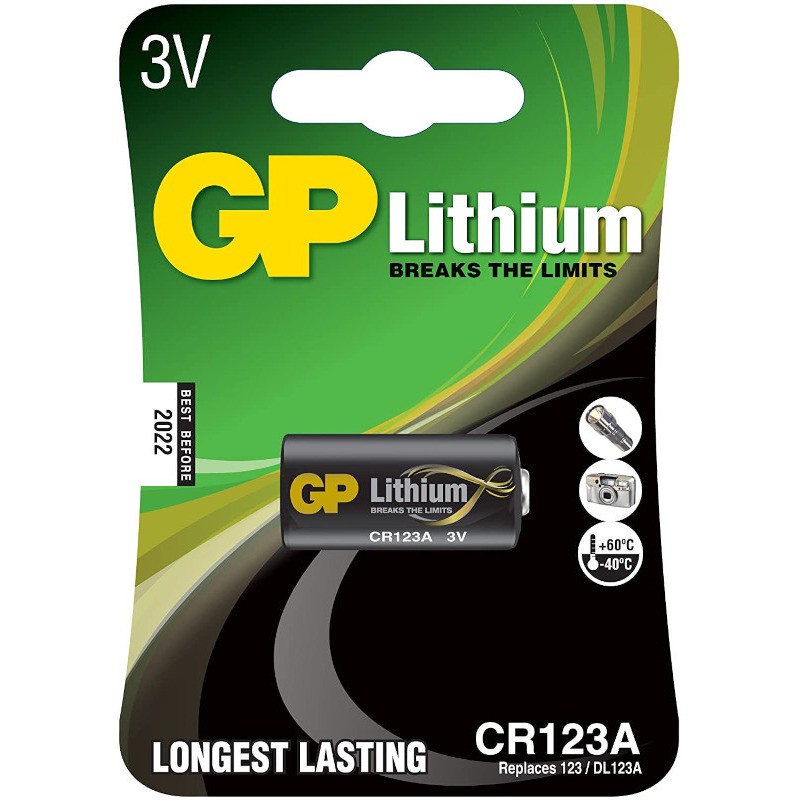 Baterie GP Batteries, Lithium CR123A 3V lithium, blister 1 buc. "GPCR123AP-2UE1" "GPPCL123A118" (timbru verde 0.01  lei)