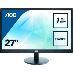MONITOR AOC 27" gaming, TN, Full HD (1920 x 1080), Wide, 300 cd/mp, 2 ms, VGA, DVI, HDMI, "E2770SH" (timbru verde 7 lei)