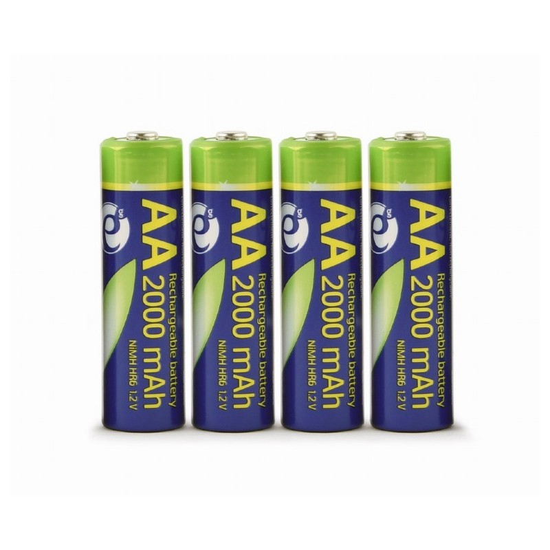 ACUMULATOR GEMBIRD  AA (R6), 1.2V NiMH  2000mAh, 4 buc., "EG-BA-AA20R4-01" (timbru verde 0.16 lei)