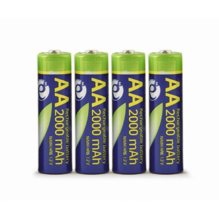 ACUMULATOR GEMBIRD  AA (R6), 1.2V NiMH  2000mAh, 4 buc., "EG-BA-AA20R4-01" (timbru verde 0.16 lei)