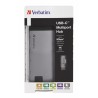 HUB extern VERBATIM, Gigabit LAN x 1, USB 3.0 x 3, HDMI x 1 (4K@30Hz), USB Type C x 1, SD x 1, microSD x 1, conectare USB Type C