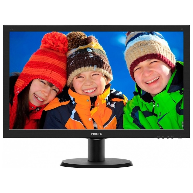 MONITOR PHILIPS 23.6", home, office, MVA, Full HD (1920 x 1080), Wide, 250 cd/mp, 8 ms, VGA, DVI, HDMI, "243V5QHSBA/00" (timbru 