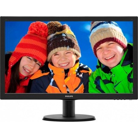 MONITOR PHILIPS 23.6", home, office, MVA, Full HD (1920 x 1080), Wide, 250 cd/mp, 8 ms, VGA, DVI, HDMI, "243V5QHSBA/00" (timbru 