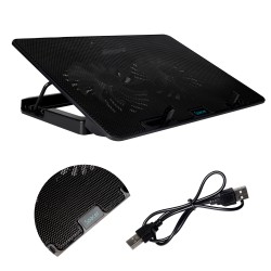STAND SPACER notebook 17" Gaming, sita metal, 2xfan 14cm, turatie reglabila 800-1200rpm, ajustabil pe inaltime 5 trepte, Airflow