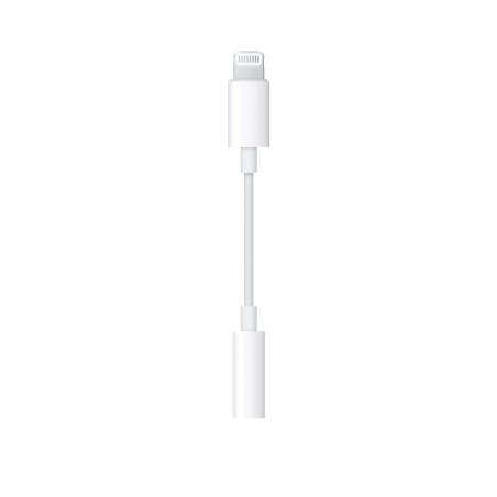 CABLU adaptor audio smartphone Apple, Lightning (T) la Jack 3.5 mm (M), cauciuc, alb, "mmx62zm/a" (timbru verde 0.08 lei)