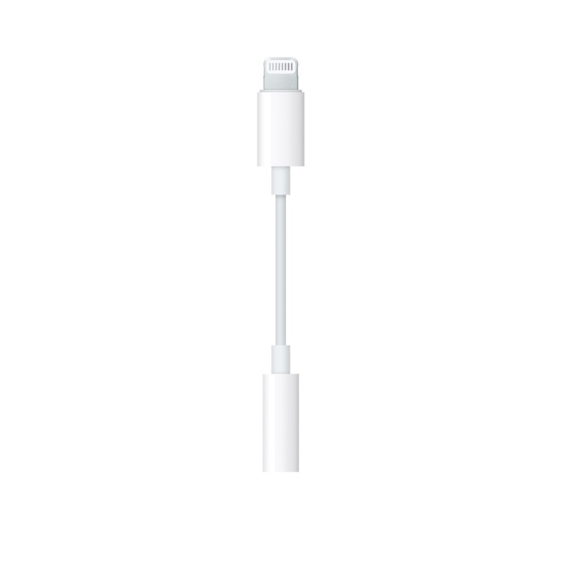 CABLU adaptor audio smartphone Apple, Lightning (T) la Jack 3.5 mm (M), cauciuc, alb, "mmx62zm/a" (timbru verde 0.08 lei)