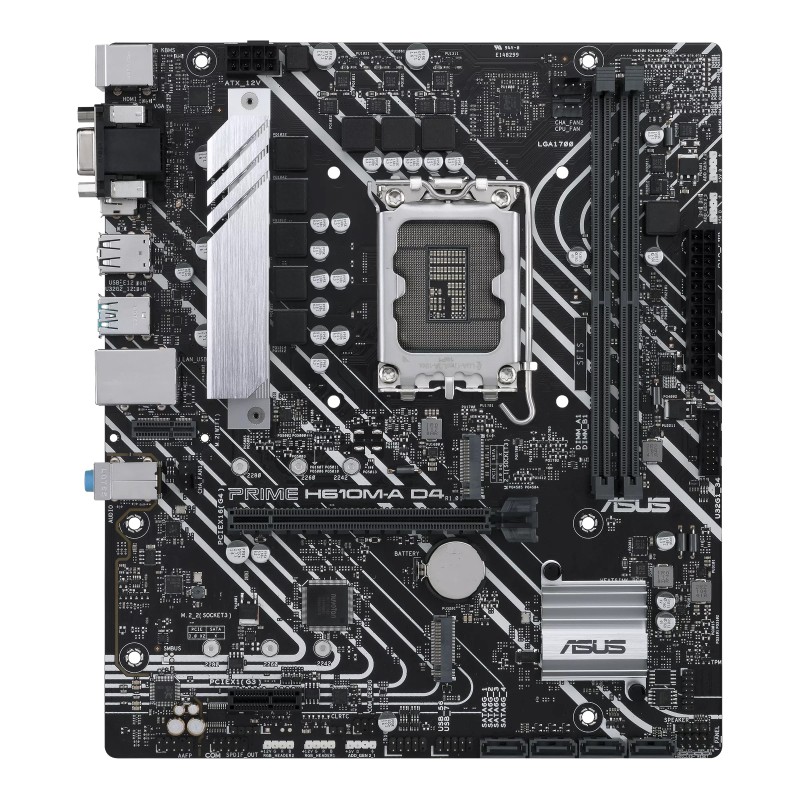 PLACA de BAZA Asus "PRIME H610M-A D4-CSM", skt LGA 1700, mATX, Intel H610, 2 x DDR4, max. 64 GB, 4 x SATA, 2 x M.2, 7.1, "PRIME 