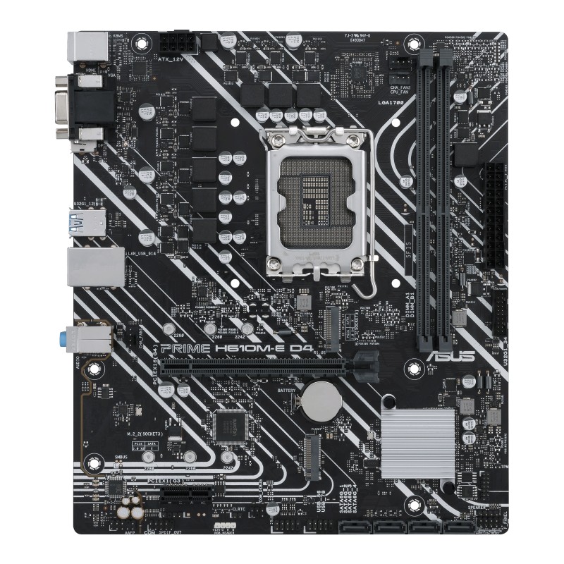 PLACA de BAZA Asus "PRIME H610M-E D4-CSM", skt LGA 1700, mATX, Intel H610, 2 x DDR4, max. 64 GB, 4 x SATA, 2 x M.2, 7.1, "PRIME 