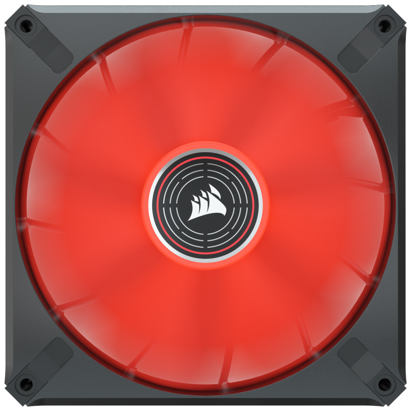VENTILATOR Corsair, pt carcasa PC, 140 mm, 1600 rpm, LED rosu, 1 ventilator, "CO-9050123-WW"