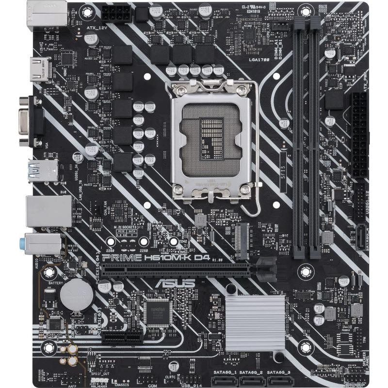 PLACA de BAZA Asus "PRIME H610M-K D4", skt LGA 1700, mATX, Intel H610, 2 x DDR4, max. 64 GB, 4 x SATA, 1 x M.2, 7.1, "PRIME H610