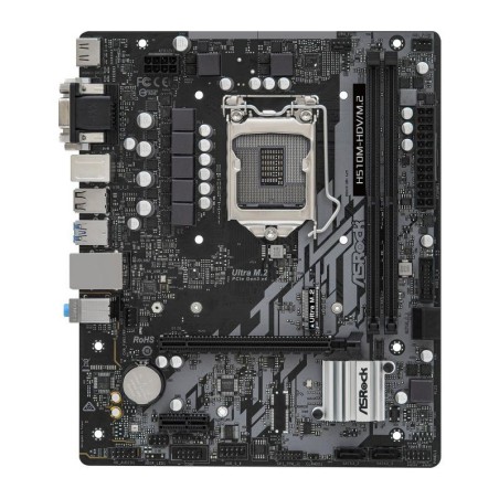PLACA de BAZA Asrock "H510M-HDV/M.2", skt LGA 1200, mATX, Intel H510, 2 x DDR4, max. 64 GB, 4 x SATA, 1 x M.2, 7.1, "H510M-HDV/M