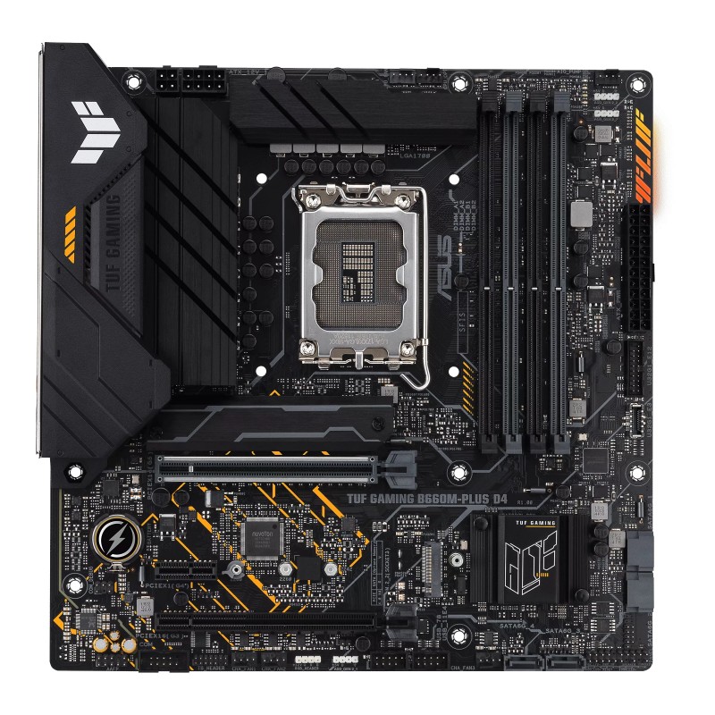 PLACA de BAZA Asus "TUF GAMING B660M-PLUS D4", skt LGA 1700, mATX, Intel B660, 4 x DDR4, max. 128 GB, 4 x SATA, 2 x M.2, 7.1, "T