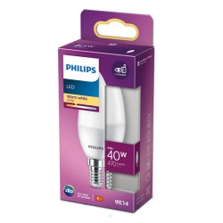 BEC LED Philips, soclu E14, putere 5W, forma lumanare, lumina alb calda, alimentare 220 - 240 V, "000008719514309364" (timbru ve