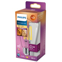 BEC LED Philips, soclu E27, putere 5.9W, forma lumanare, lumina alb calda, alimentare 220 - 240 V, "000008719514323919" (timbru 