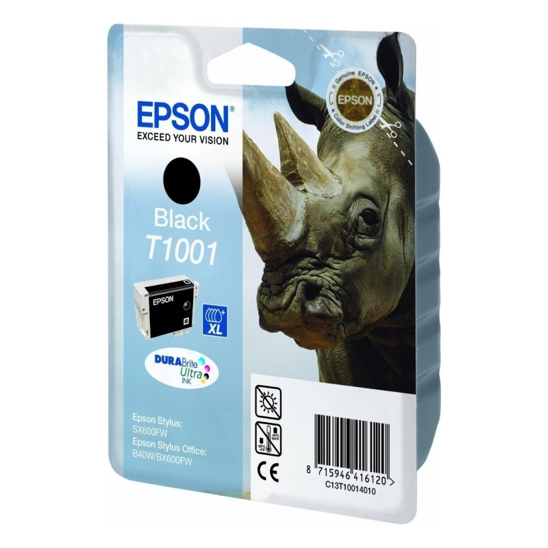 Cartus Cerneala Original Epson Black, T1001, pentru B40W|BX600|610FW, , (timbru verde 0.15 lei),  "C13T10014010"