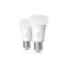 SET 2 becuri smart LED Philips, soclu E27, putere 9W, forma oval, lumina alb calda, alb rece, alimentare 220 - 240 V, "000008719