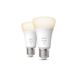 SET 2 becuri smart LED Philips, soclu E27, putere 9W, forma oval, lumina alb calda, alb rece, alimentare 220 - 240 V, "000008719