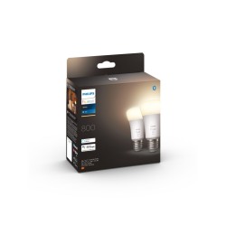 SET 2 becuri smart LED Philips, soclu E27, putere 9W, forma oval, lumina alb calda, alb rece, alimentare 220 - 240 V, "000008719