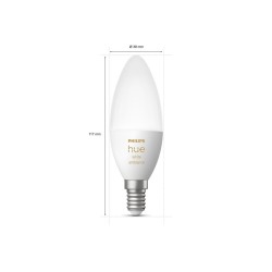 SET 2 becuri smart LED Philips, soclu E14, putere 4W, forma lumanare, lumina alb calda, alb rece, alimentare 220 - 240 V, "00000