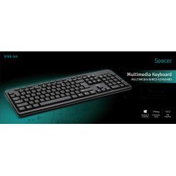TASTATURA SPACER USB, multimedia, 104 taste + 11 taste multimedia, anti-spill, black, "SPKB-169" 45504123   (timbru verde 0.8 le