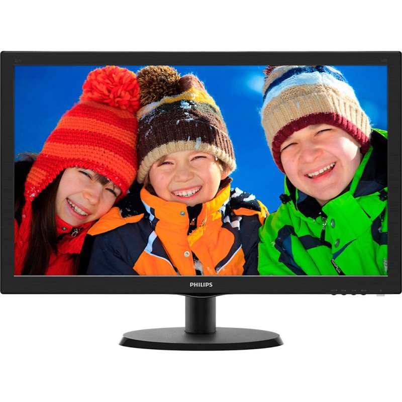 MONITOR PHILIPS 21.5", home, office, TN, Full HD (1920 x 1080), Wide, 200 cd/mp, 5 ms, VGA, "223V5LSB2/10" (timbru verde 7 lei)