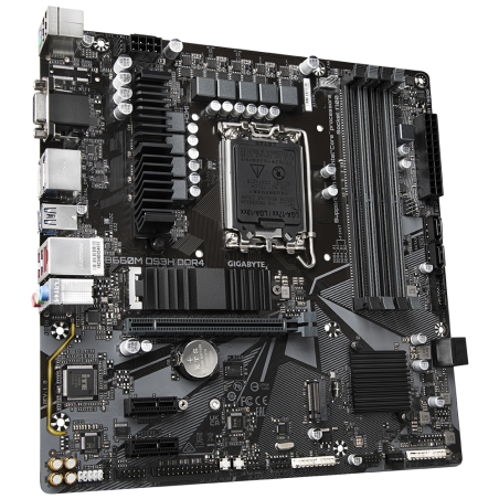 PLACA de BAZA Gigabyte "B660M DS3H DDR4", skt LGA 1700, mATX, Intel B660, 4 x DDR4, max. 128 GB, 4 x SATA, 2 x M.2, 7.1, "B660M 