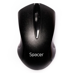 MOUSE  Spacer, PC sau NB, wireless, 2.4GHz, optic, 1200 dpi, butoane/scroll 3/1, , negru, "SPMO-W12" (timbru verde 0.18 lei)
