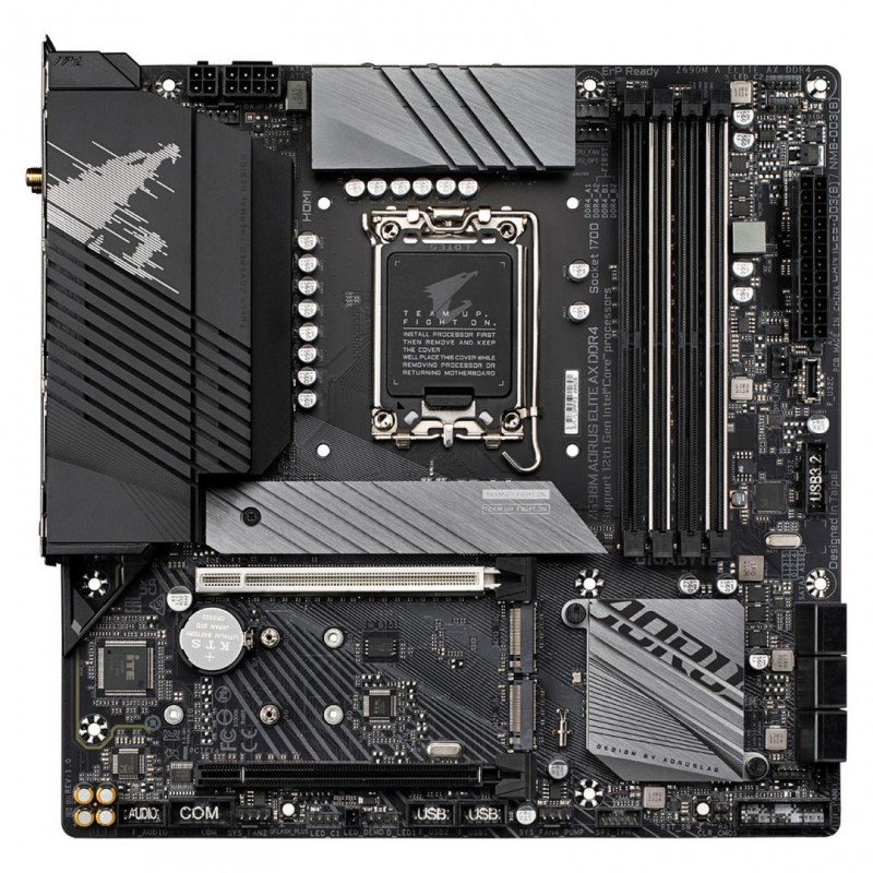 PLACA de BAZA Gigabyte "Z690M A ELITE AXD4", skt LGA 1700, mATX, Intel Z690, 4 x DDR4, max. 128 GB, 6 x SATA, 3 x M.2, 7.1, "Z69