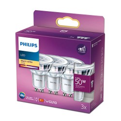 SPOT LED Philips, soclu GU10, putere 4.6W, forma spot, lumina alb calda, alimentare 220 - 240 V, "000008718699776114" (timbru ve