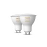 SET 2 becuri smart LED Philips, soclu GU10, putere 5W, forma spot, lumina alb, alimentare 220 - 240 V, "000008719514340121" (tim