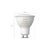 SET 2 becuri smart LED Philips, soclu GU10, putere 5W, forma spot, lumina alb, alimentare 220 - 240 V, "000008719514340121" (tim