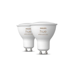 SET 2 becuri smart LED Philips, soclu GU10, putere 5W, forma spot, lumina multicolora, alimentare 220 - 240 V, "0000087195143400