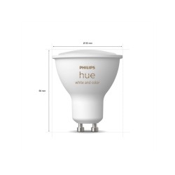 SET 2 becuri smart LED Philips, soclu GU10, putere 5W, forma spot, lumina multicolora, alimentare 220 - 240 V, "0000087195143400
